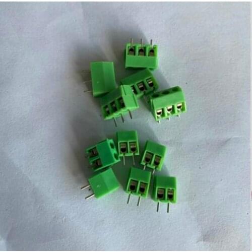 100PCS 3.5mm Pitch Screw Terminal Connector 2 Pin 3 Pin Straight Leg KF350 Copper Green PCB Terminal Blocks
