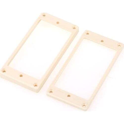 Musiclily Pro Plastic Flat Bottom Humbucker Pickup Mounting Rings Set for Electric Guitar, Cream