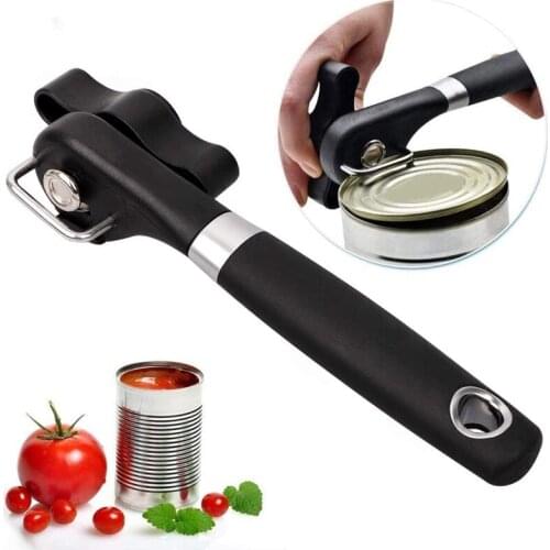 New Cans Opener Kitchen Professional Ergonomic Jars Handheld Manual Stainless Steel Smooth Edge Can Opener Side Cut Jar Opener