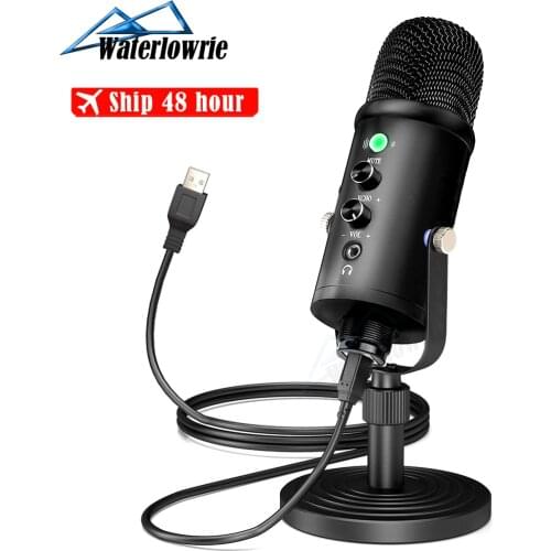 Metal USB Mic Condenser Recording Microphone For Laptop Windows Cardioid Studio Recording Vocals Voice Over, YouTube Tik tok