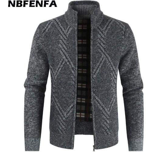 Men Jackets Knitted Sweaters Coat Windbreaker Spring Autumn Male Thick Outwears Zipper Coats Slim Fit Casual Men Clothing LX139
