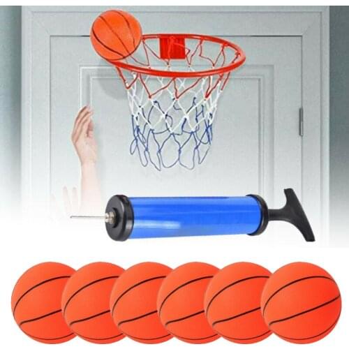 6pcs 10cm Small Mini Children Inflatable Basketballs With Pump Needle Kids PVC Sports Toys For Parent-child Games Basketball