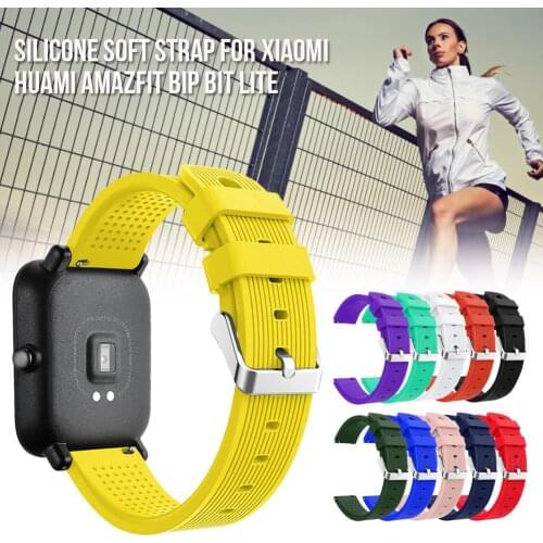 Silicone Soft Strap For Xiaomi Huami Amazfit Bip BIT Lite Youth Smart Watch Wrist Bracelet For Amazfit Bip Watchband 20mm Strap