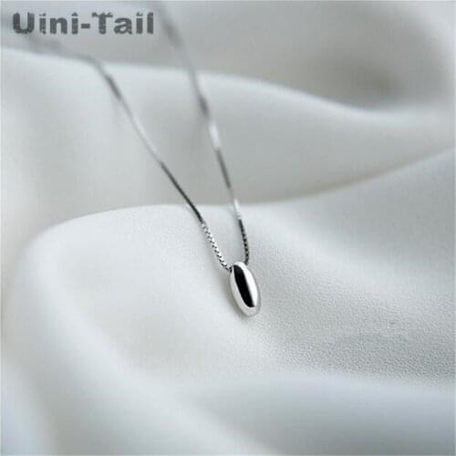 Uini-Tail 2019 new listing 925 sterling silver small fresh water drop necklace simple temperament tide flow student jewelry