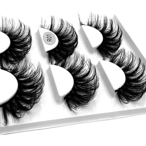 NEW 3Pair 20mm Fluffy 3d Mink Lashes 100% Cruelty free Handmade Reusable Makeup Dramatic Long Natural Eyelashes Wholesale