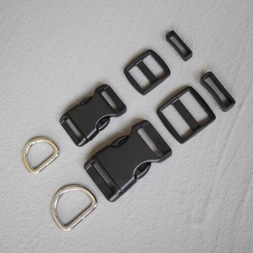 50 Sets 20mm 25mm Plastic buckle strap rectangular buckle adjuster for bag pet dog collar necklace sewing handmade accessory