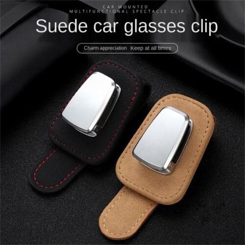 Portable Car Glasses Cases Ticket Card Clamp Car Sun Visor Sunglasses Holder