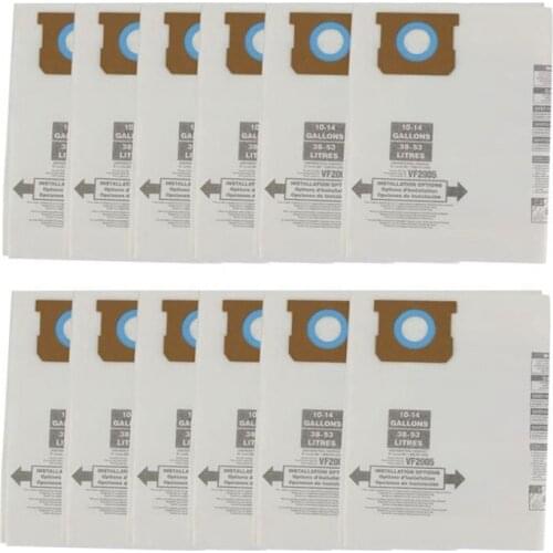 12Pcs Vacuum Filter Dust Bag for Shop Vac 9067200 10-14 Gallon Disposable Collection Filter Bag for Type I 90662,90672