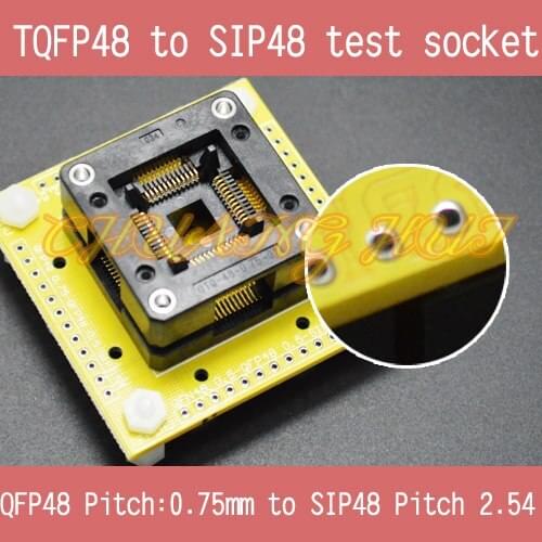 QFP48 to SIP48 test socke TQFP48/FPQ48/QFP48/LQFP48 0.75mm to SIP48 2.54mm ic socket