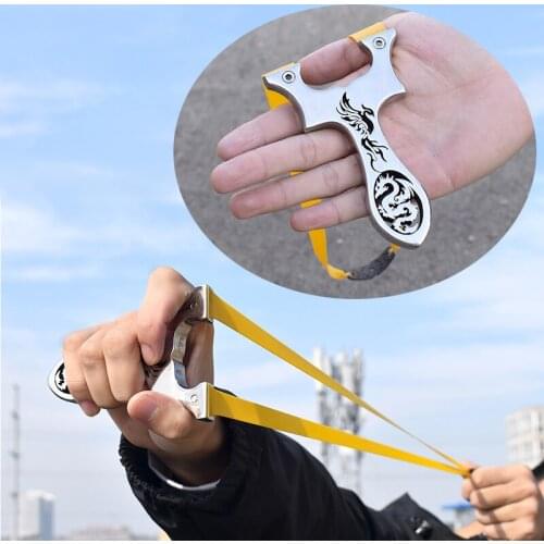 High Precision Shooting Slingshot Set Stainless Steel Catapult +Flat Rubber Band High Power Outdoor Hunting