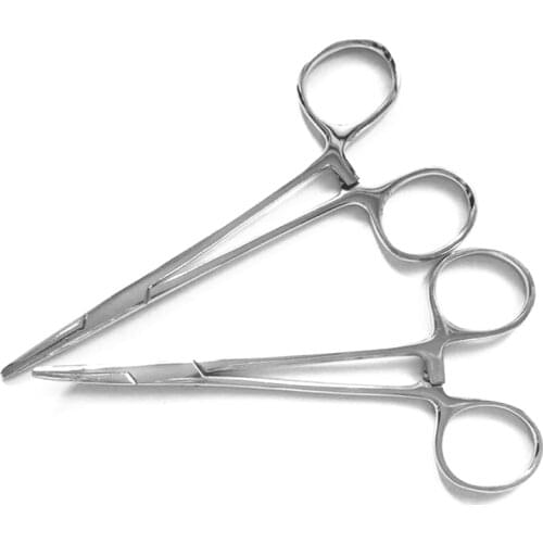 Stainless Steel Fishing Scissors Fish Hook Bait Pliers Line Cutter Remover Curved Tip Clamps Fishing Locking Forceps Accessories