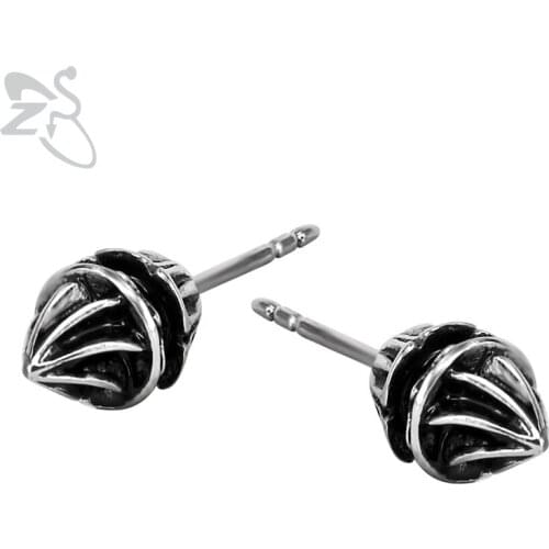 ZS Punk Rock Men Earring Piercing Stainless Steel Ear Stud For Women Girl Men Cute Fashion Jewelry Vintage Weapon Totem Brinco