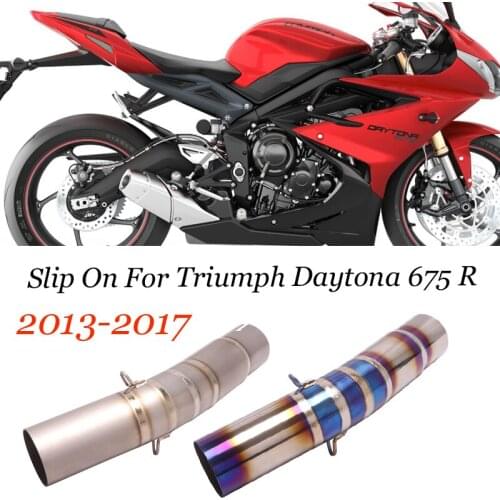 Slip On For Triumph Daytona 675R 2013-2017 Motorcycle Exhaust Titanium alloy Modified Middle Link Pipe Connect Tube Escape Moto