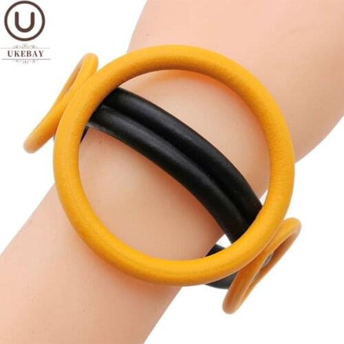 UKEBAY New Handmade Rubber Jewelry Round Charm Bangles Female Gothic Accessories Soft Bracelet Vintage Ethnic Bangle Jewelry