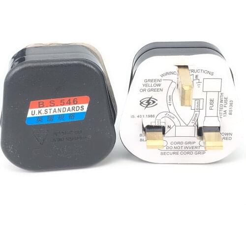 High Quality Black/White 3 Pin UK Mains Top Plug 13A Appliance Power Socket Fuse Adapter Household,1 pcs