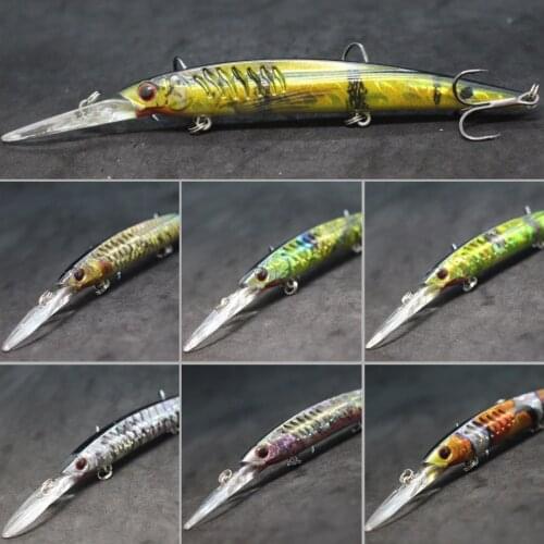 WLure 14g 14cm Open Gill Design Deep Diving Jerkbait Lifelike Painting Cutting Blade Treble Hooks Minnow Fishing Lure HM650