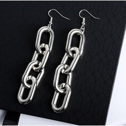 Thick Chains Earrings For Women New Fashion Ladies Party Ear Jewelry Gift Eardrop Girls Accessories Mujer Earrings Gold