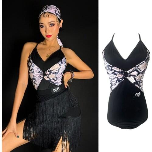 Leopard Latin Dance Tops Women Stage Costume Salsa Dance Outfit Rumba Dancewear Ballroom Practice Wear Designer Clothes JL3476