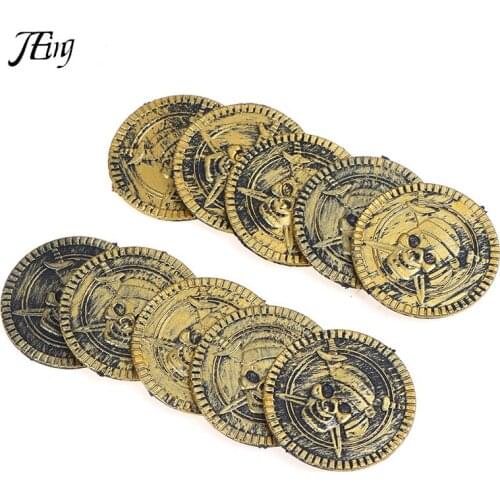10pcs/lot Pirate Treasure Coins Party Props Christmas Gift Game Currency Halloween Party Supplies Childrens Toys Coins