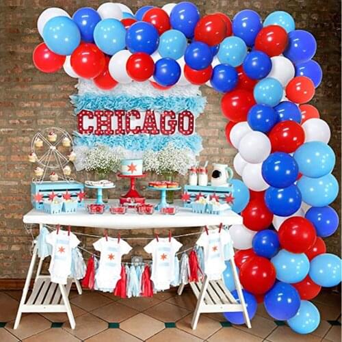 103Pcs Red Blue Balloons Garland Kit Balloon Arch Kit Navy Blue Balloons Chain Wedding Birthday Party Decor Globos Baby Shower