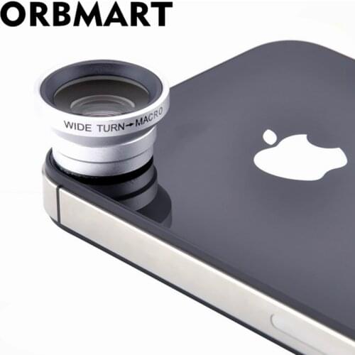 ORBMART 2 in 1 Magnetic Detachable Wide Angle + Macro Lens Camera Lens For iPhone 4 4s 5 5s 6 Plus 6s Samsung I9300 Note 2 S4