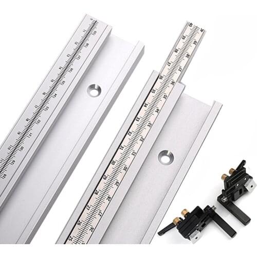 45 Type T-Track With Scale T-tracks Slot Miter Track 300-800mm Aluminium Alloy DIY Table Saw Workbench Woodworking Tools