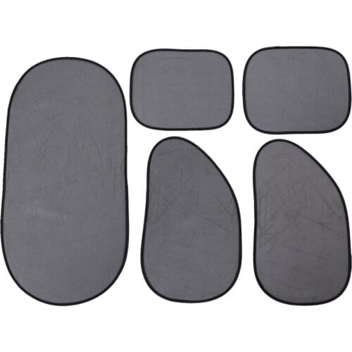 5pcs Foldable Mesh Car Rear Right Left Side Windscreen Cover Car Sunshade Window Suction Cup Sun Visors Shade Sunshade Mesh Cove