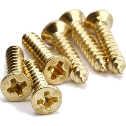 50 pcs Brass M3 M3.5 M4 M5 Phillips Flat Head Self Tapping Screw Tappers Wood Screws