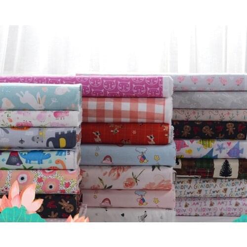 50x110cm babys flannel fabric for pajamas cartoon print 100% cotton Sanding brushed flannel cloth