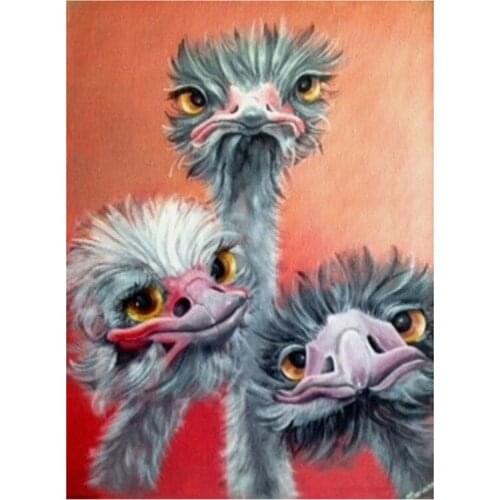 5D Full Square Stone Drill Bead Diamond Painting Cross Stitch Ostrich Rhinestone Diamant Embroidery Birthday Christmas Gift