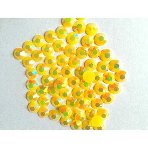 AAA+ Yellow AB Resin Flatback beads for Nail Art/Garment/Decoration(2mm 3mm 4mm 5mm 6mm)10000pcs/bag