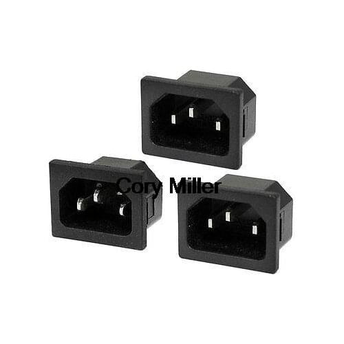 AC 250V 15A 3 Terminals IEC320 C14 Inlet Male Power Plug