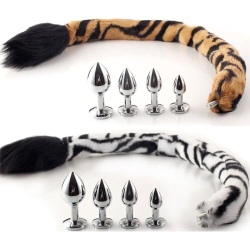 Detachable Horse Tail Anal Plug Super Long Faux Fur Tail Metal Butt Plug Anal Sex Toys For Couples Cosplay Adult Novelty Games