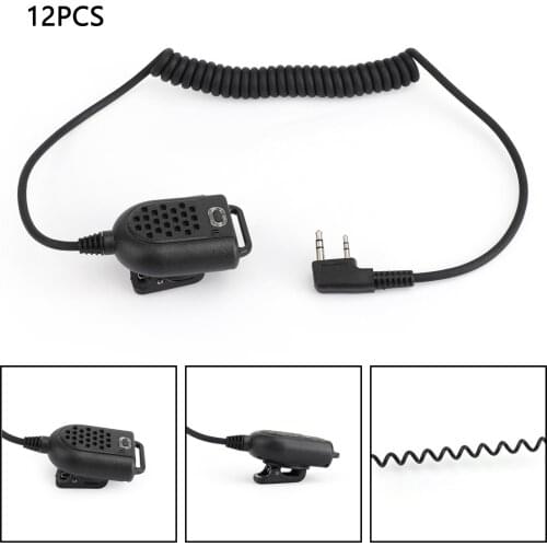 Artudatech 12PCS Radio Hand Mini Microphone For Kenwood Linton Baofeng PUXING WOUXUN TK-308