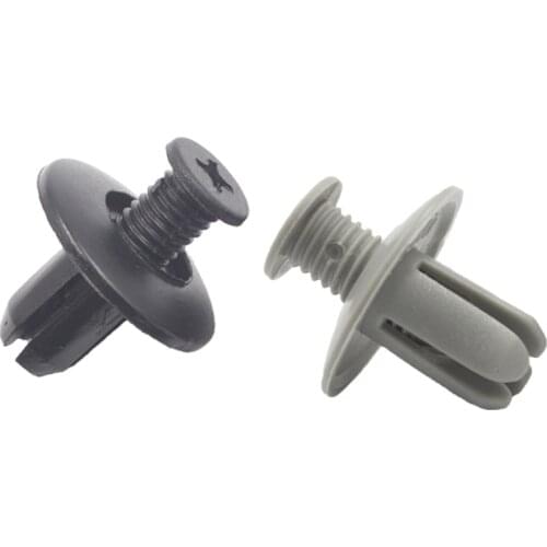 Kalili Gray Black 8mm Hole Auto Plastic Bumper Door Screw Push-Type Expanding Rivet Panels Trim Retainer Nylon Fasteners Clips