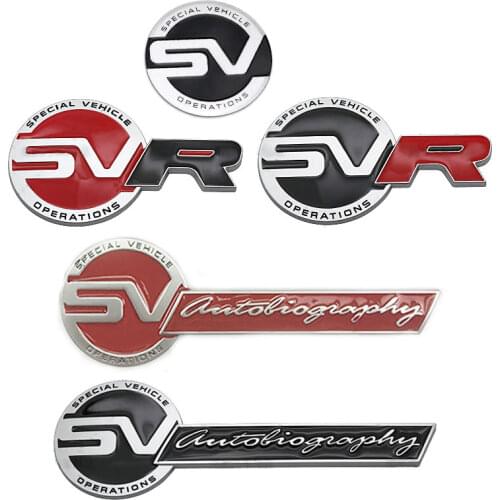 Car Styling SVR Special Vehicle Operation Autobiography Rear Boot Tailgate Badge Emblem For Land Range Rover Sport Defender