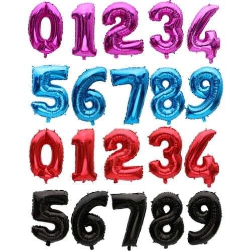 32 inch digital balloon blue red rose red black light plate aluminum foil balloon birthday party decoration anniversary balloon