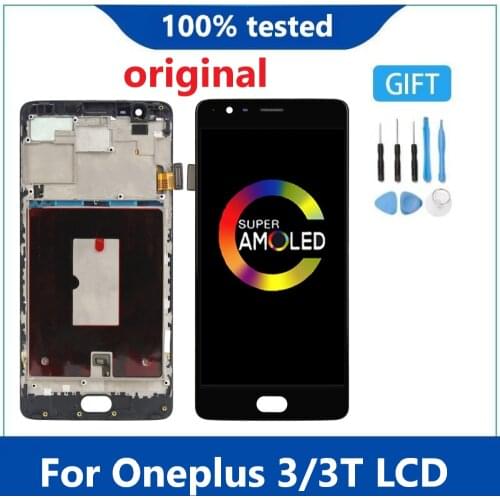 Original OLED For Oneplus Three Oneplus Three T LCD Display Touch Screen Assembly For One Plus 3 3T A3000 A3010 A3003 LCD Frame