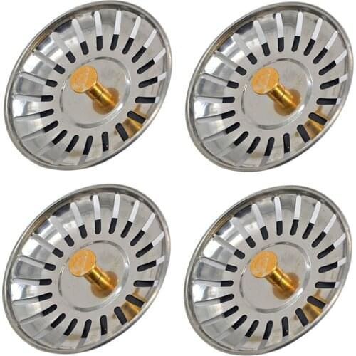 4x Stainless Steel Kitchen Sink Strainer Stopper Waste Plug Sink Filter Filtre Lavabo Bathroom Hair Catcher Wash Basin Accs