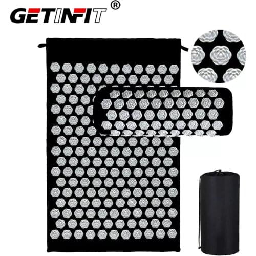 Getinfit Acupressure Massager Cushion Massage Yoga Mat Acupressure Mat Relieve Stress Back Body Pain Massage Mat