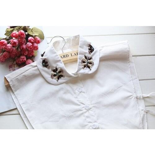 Cotton shirt collar false collar female decorative hollow square womens fashion false necklace new arrival apparel accessaries