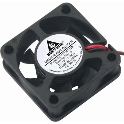 50 Pieces Gdstime 12V 30mm x 10mm Cooler 30x30x10mm 7 Blades DC Small Brushless Cooling Fan 3cm 2pin 2.0 3010 Radiator 0.04A