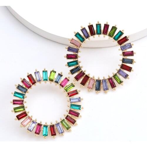 LUBOV Fashion Colorful Acrylic Bijoux Stud Earrings Europe And America Ins Style Boucle Oreille Femme Women Accessories