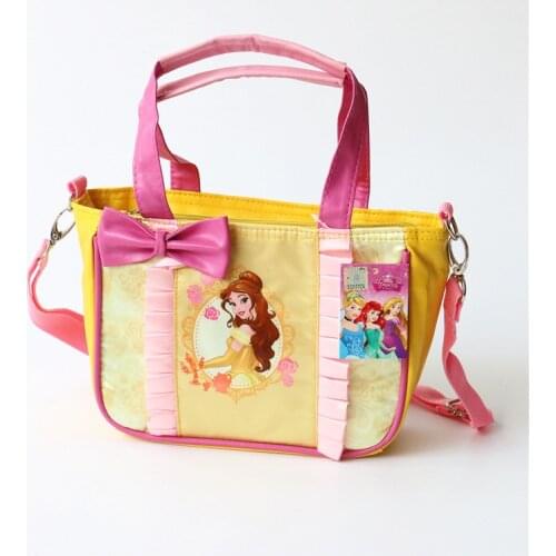 Disney Princess small bag cartoon canvas lunch bag girl tutoring bag one-shoulder tote bag