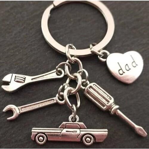 Fashion I Love Dad Car Screwdriver Wrench Gadget Key Chain FatherS Day Gift Keyring