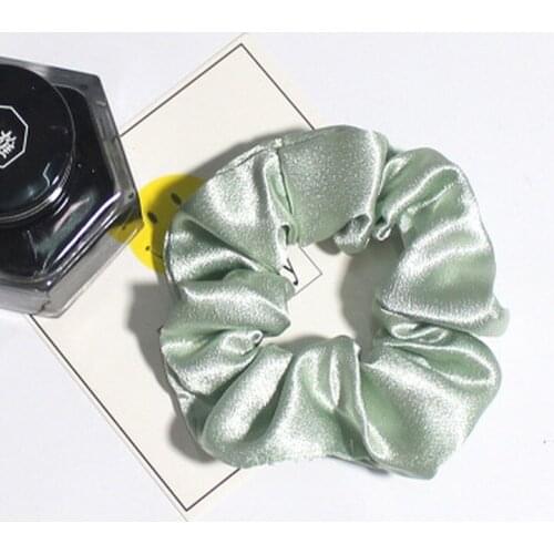 Fashion Solid Color Reflect Light Hair Scrunchies Ponytail Holder Soft Stretchy Hair Elastic Accessories Women Yoga Hair Bands