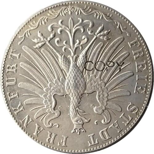 Uncirculated 1855 Germany 2 gulden Frankfurt - Peace Au Details CollectibleE Silver Silver Plated Copy Silver Plated Copy