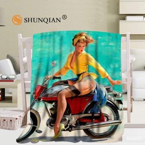 Custom big size pin up gil elvgren Blankets for beds Falafel warm winter sleeping sofa blanket 56x80inch 50X60inch 40X50inch