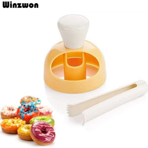 1Set Plastic Donut Mold Fondant Molds Kitchen Desserts Bread Patisserie Baking Tool DIY Cookie Cake Stencil Doughnut Maker Mould
