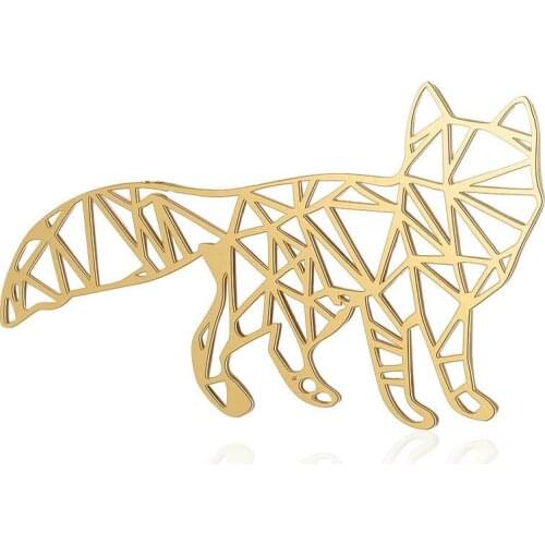 5pcs/Lot Open Frame Fox Charms Pendant Stainless Steel Material Handmade Necklace Earring Making Accessories